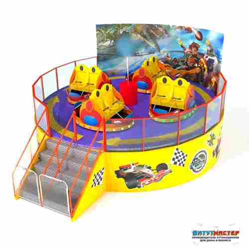 Карусель чашки «Гонки Непосед» 4 чашки, 8 мест, 7×7×4,4 м