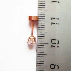 Микроштанга ( 6 мм) для пирсинга уха с кристаллом 4 мм. Медицинская сталь, золотое анодирование.