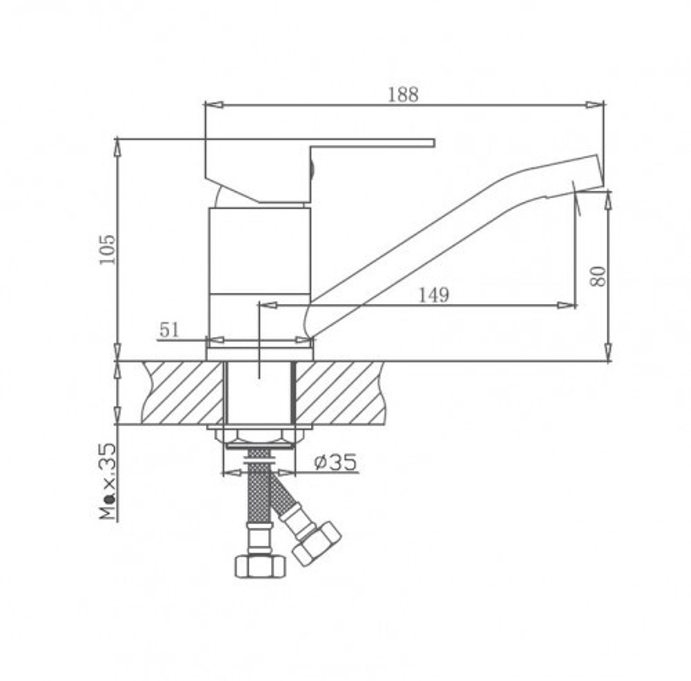 Смеситель для умывальника Haiba HB45802