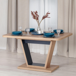 Стол обеденный VOX раздвижной ЛДСП, 132-172x85x75,5 см, Дуб артисан/Графит