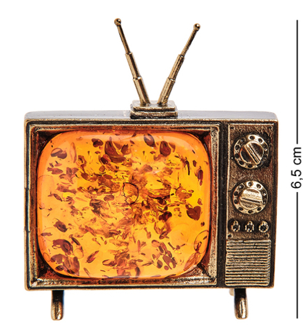 Народные промыслы AM-3193 Фигурка «Телевизор» (латунь, янтарь)