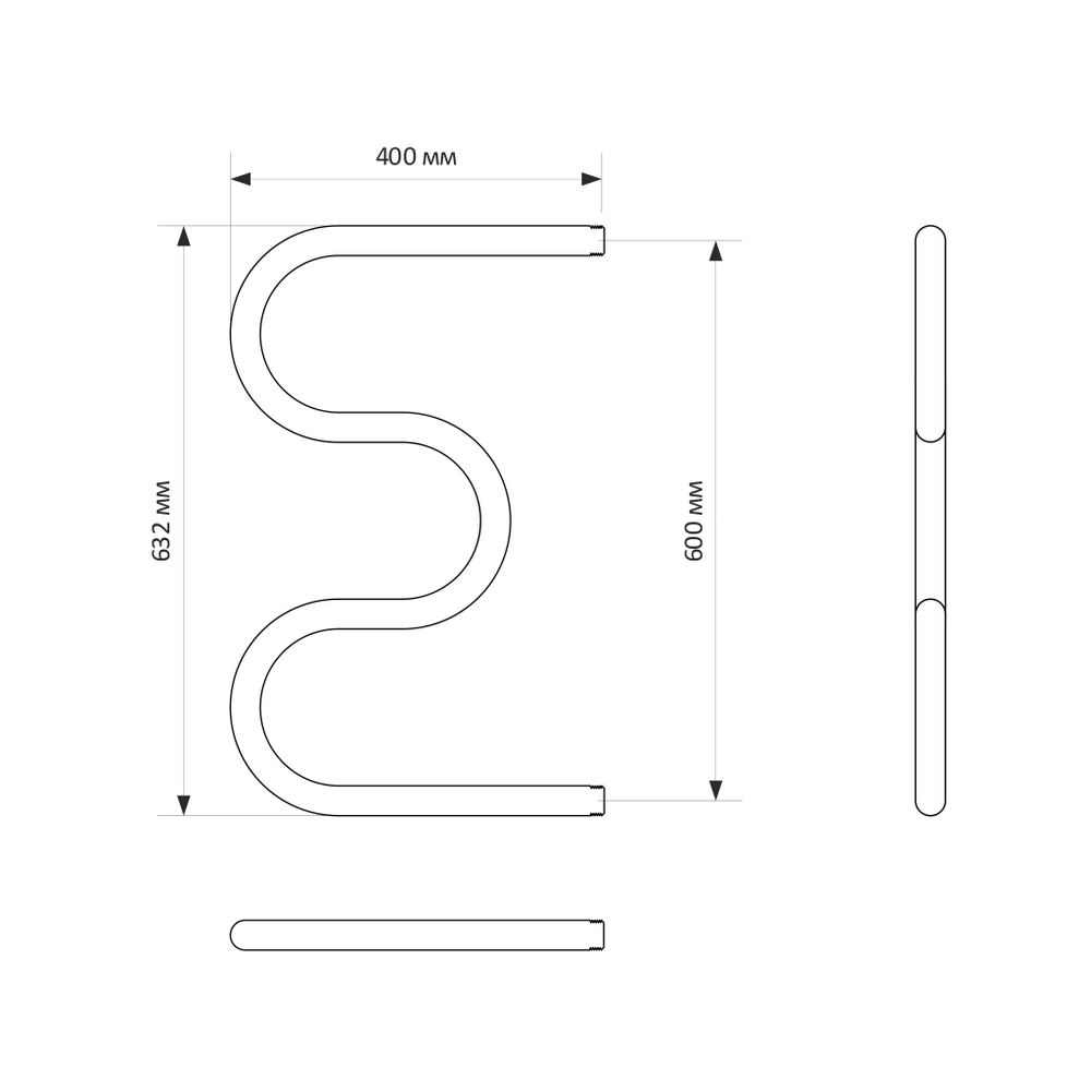 Полотенцесушитель MIXLINE SIMPLE M 60х40 1''