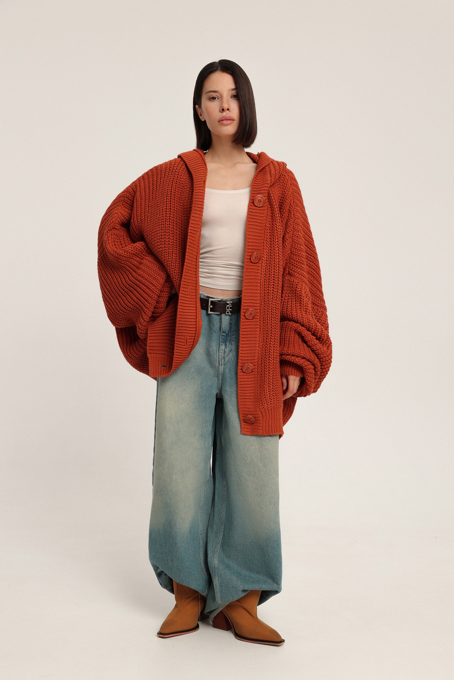 Кардиган вязаный с капюшоном