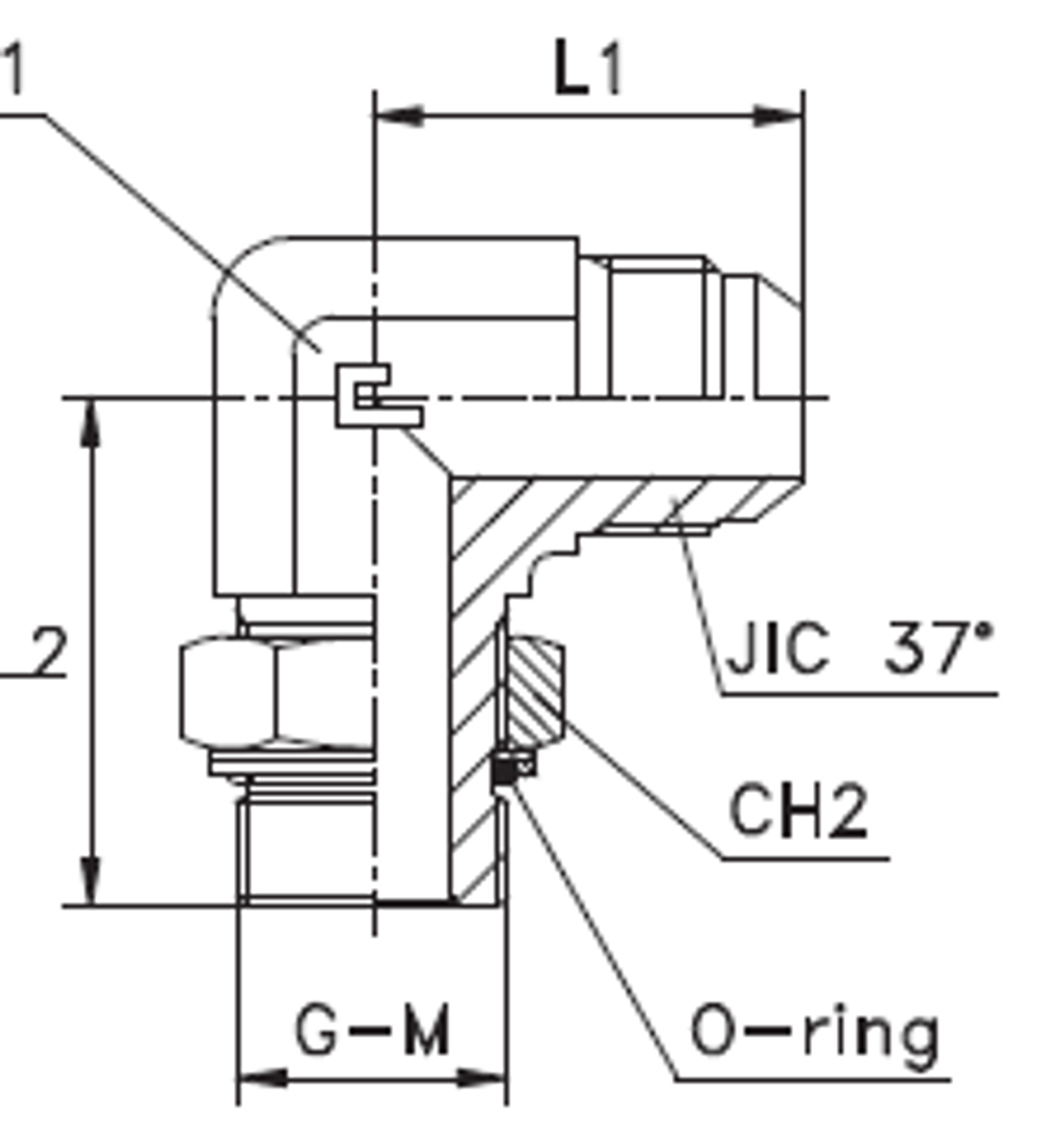 Штуцер FRG90 JIC 7/16" BSP1/8"