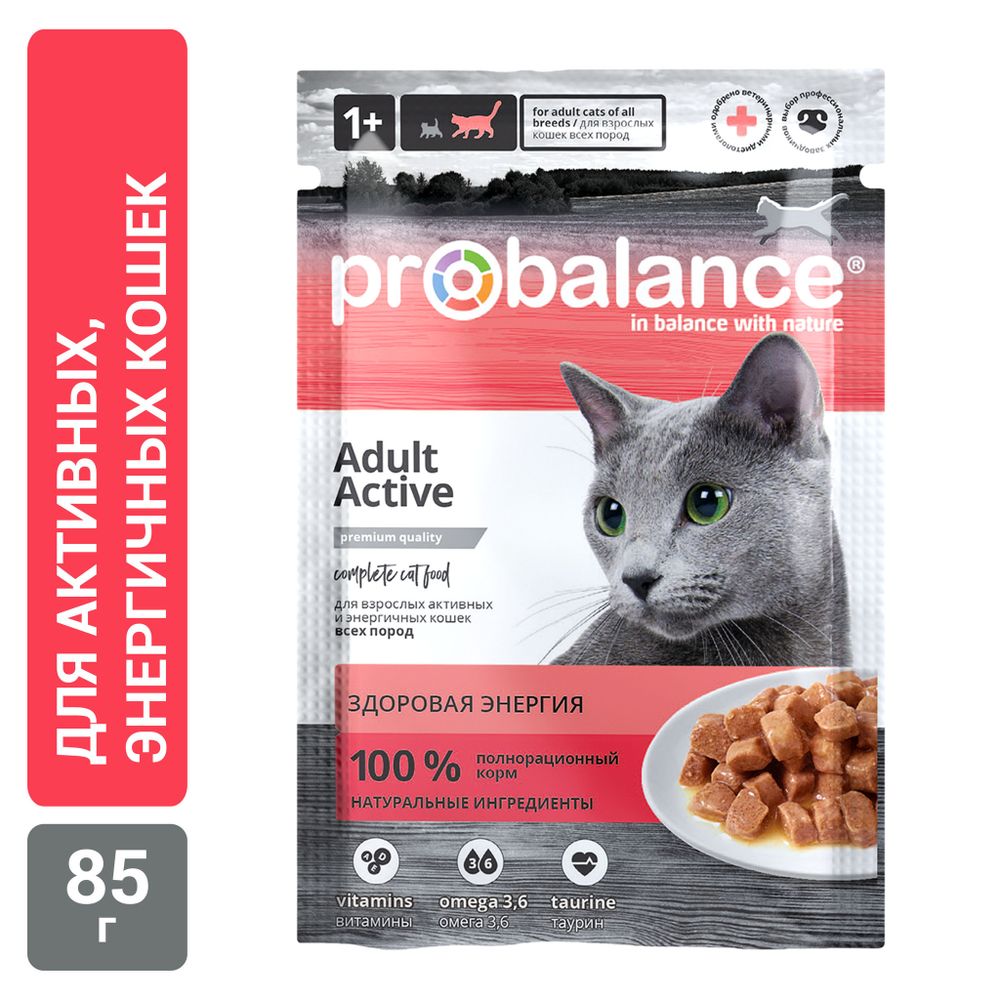 Пауч ProBalance Active для кошек, ведущих активный образ жизни Пауч ProBalance Active для кошек, ведущих активный образ жизни