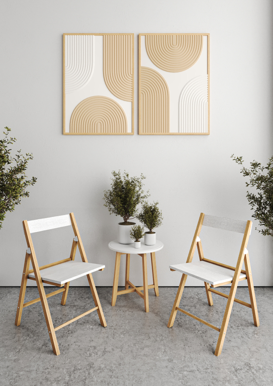 Стул раскладной LIBRA 2, цвет дуб крафт белый, жесткий