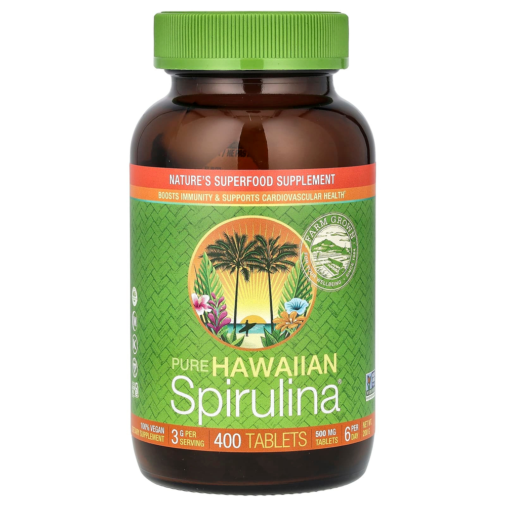 Nutrex Hawaii, Pure Hawaiian Spirulina®, 500 мг, 400 таблеток