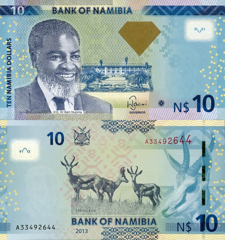 Намибия 10 долларов 2012 - 2013 Газель UNC