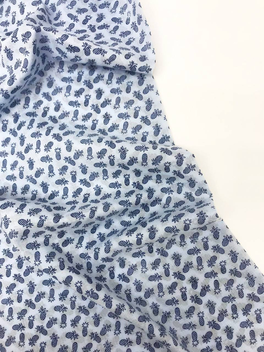 Батист принт, ананас синий на белом BST2513D04C1