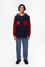 Рубашка Velvet Button Det бордовая / синяя