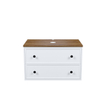 Тумба подвесная IDDIS Torr, со столешницей МДФ, макадамия орех, 80 см, белый матовый, TOR80WMi95K