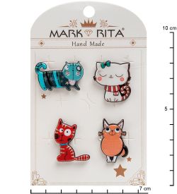 MR- 97 Н-р брошей с цанговым зажимом бабочка «Пушистики» Mark Rita