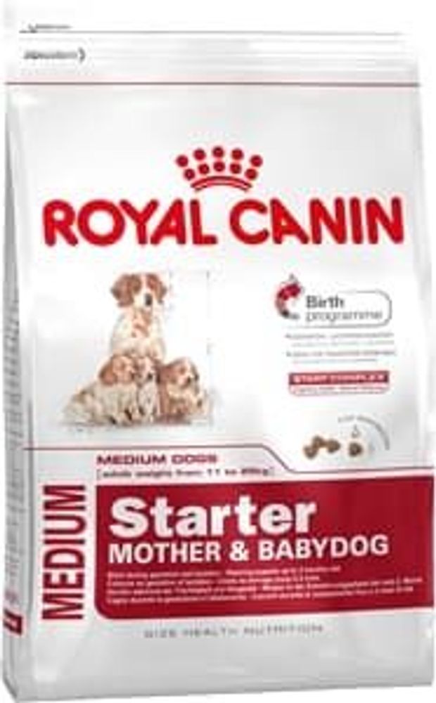 Сухой корм Royal Canin Medium Starter для щенков до 2-х месяцев, беременных и кормящих сук, пакет 4кг