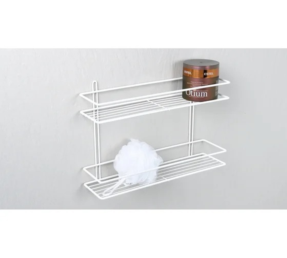 Полка прямая двухэтажная белая FX-730W-2