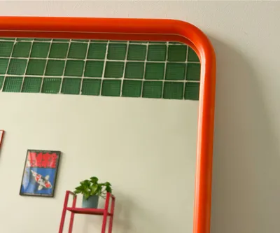 Зеркало на металлической раме 50х80 см, оранжевое