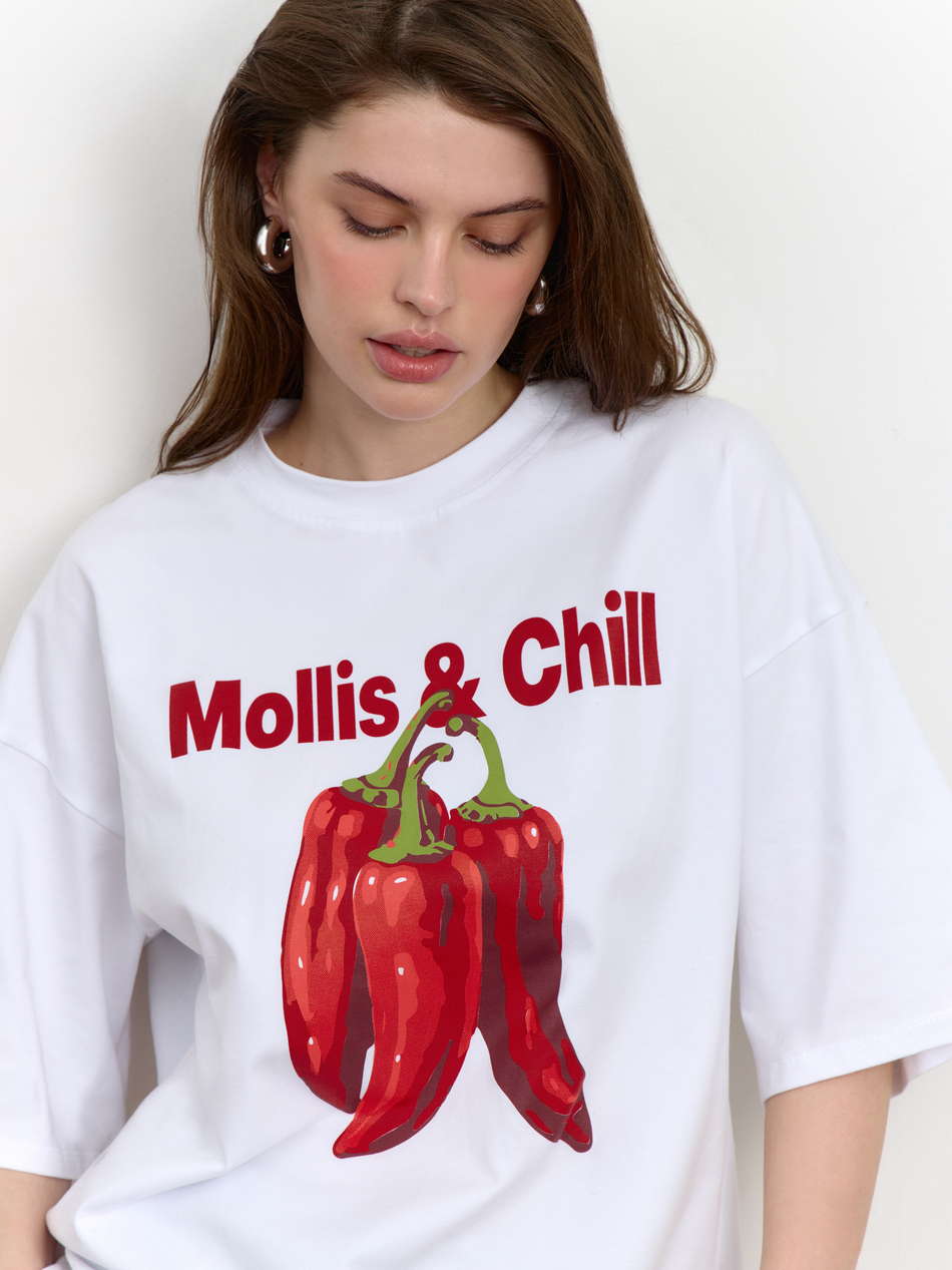 Футболка с принтом "Mollis and Chill"