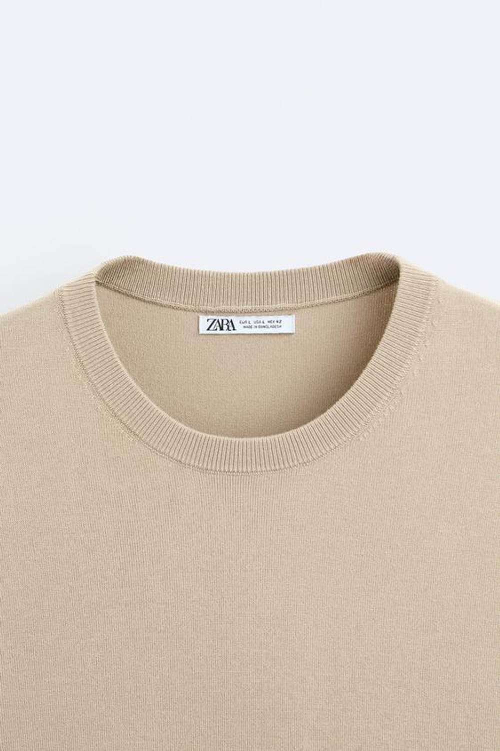 ZARA ФУТБОЛКА ИЗ СМЕСОВОЙ ВИСКОЗЫ, ПЕСОЧНЫЙ