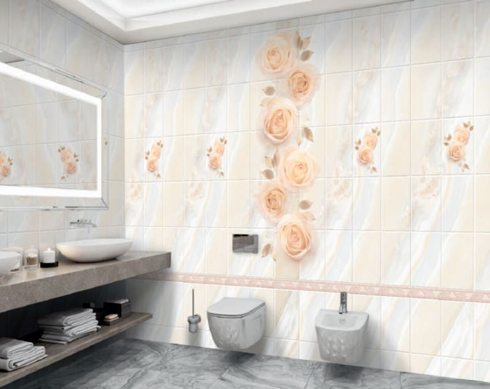 Панель ПВХ фотопечать Северная роза фон 2700х250мм