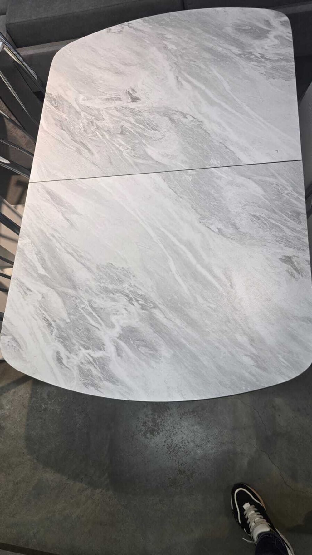 Стол пластик 1100*700 (подстолье прямое раздвижное бетон светлый)