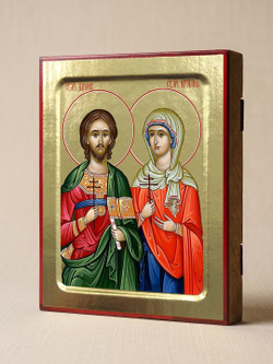 Икона Адриана и Наталии, святых мучеников на дереве: 125 х 160 (Синопсисъ)