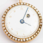 Антикварные золотые женские часы с эмалью