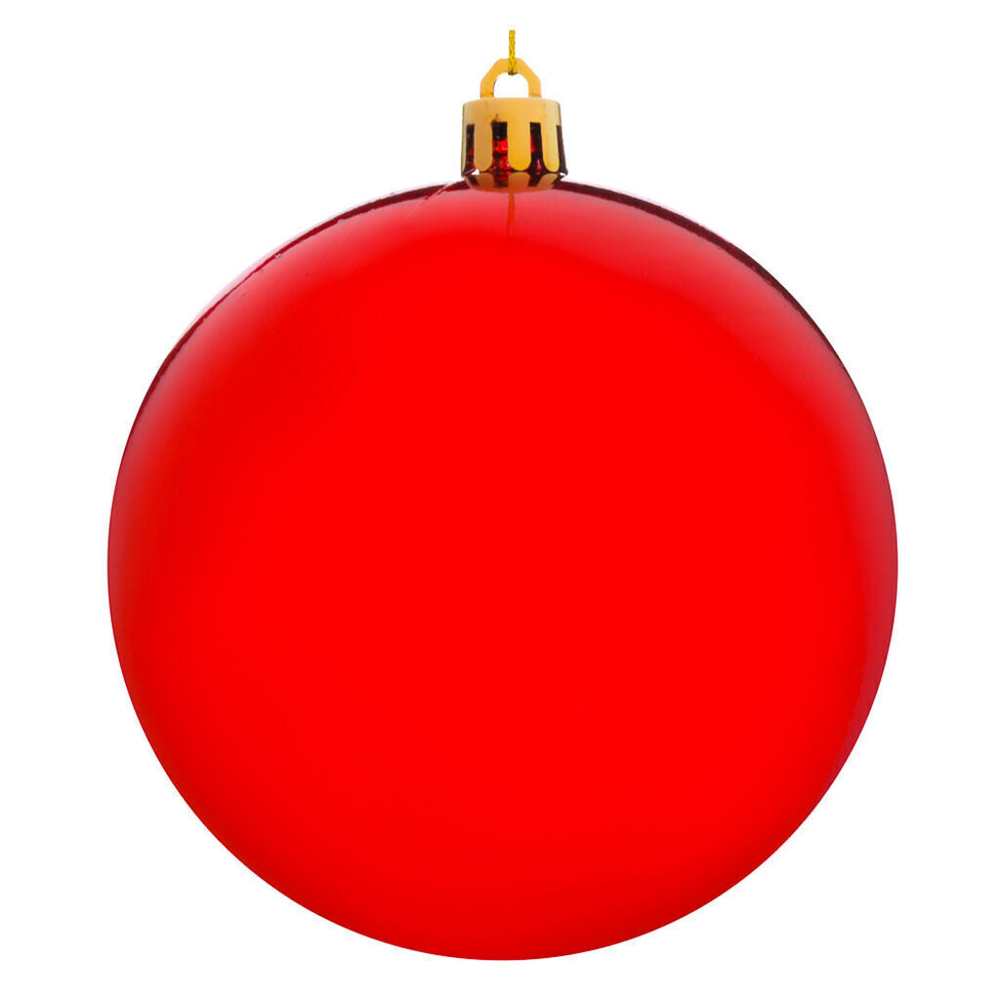 Ёлочный шар 10 см Красный, пластик