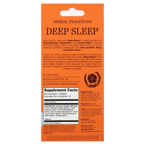 Herbs Etc., Deep Sleep®, 10 капсул