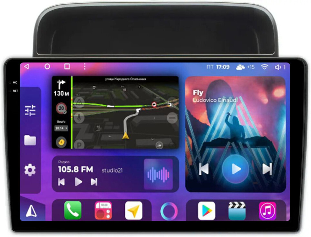 Магнитола для Toyota Land Cruiser 100, Lexus LX470 1998-2002 (левый руль, климат на ШГУ) - FarCar BM10-9608F2LX монитор 10.36" QLED на Android 14, TS10, 4+32Гб, CarPlay, 4G SIM-слот