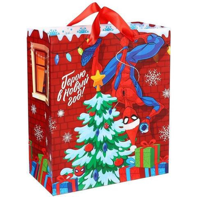 Пакет 23х27х11,5 см ламинат вертикальный "Герою в Новый год!" (Disney)