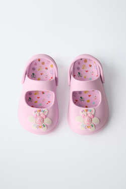 ZARA ПРОРЕЗИНЕННЫЕ САБО MINNIE MOUSE © DISNEY, РОЗОВЫЙ