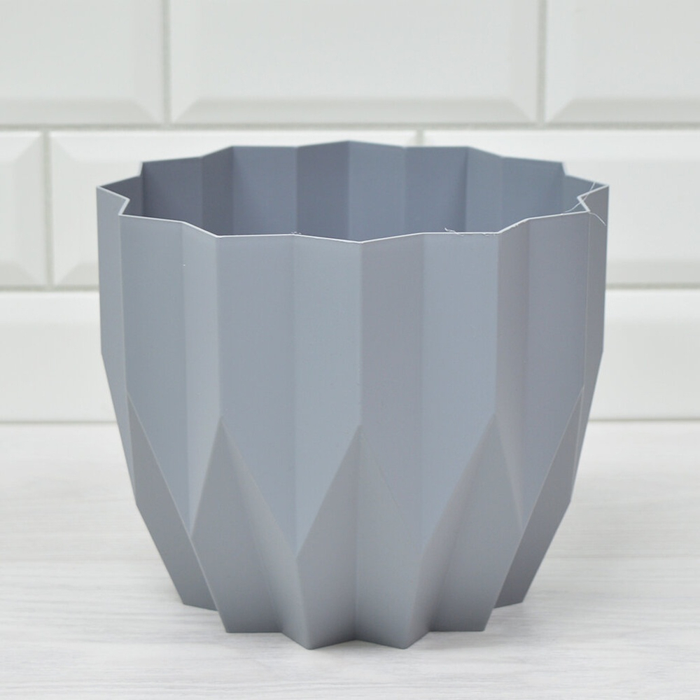 Кашпо Геометрия 3л, серый жемчуг