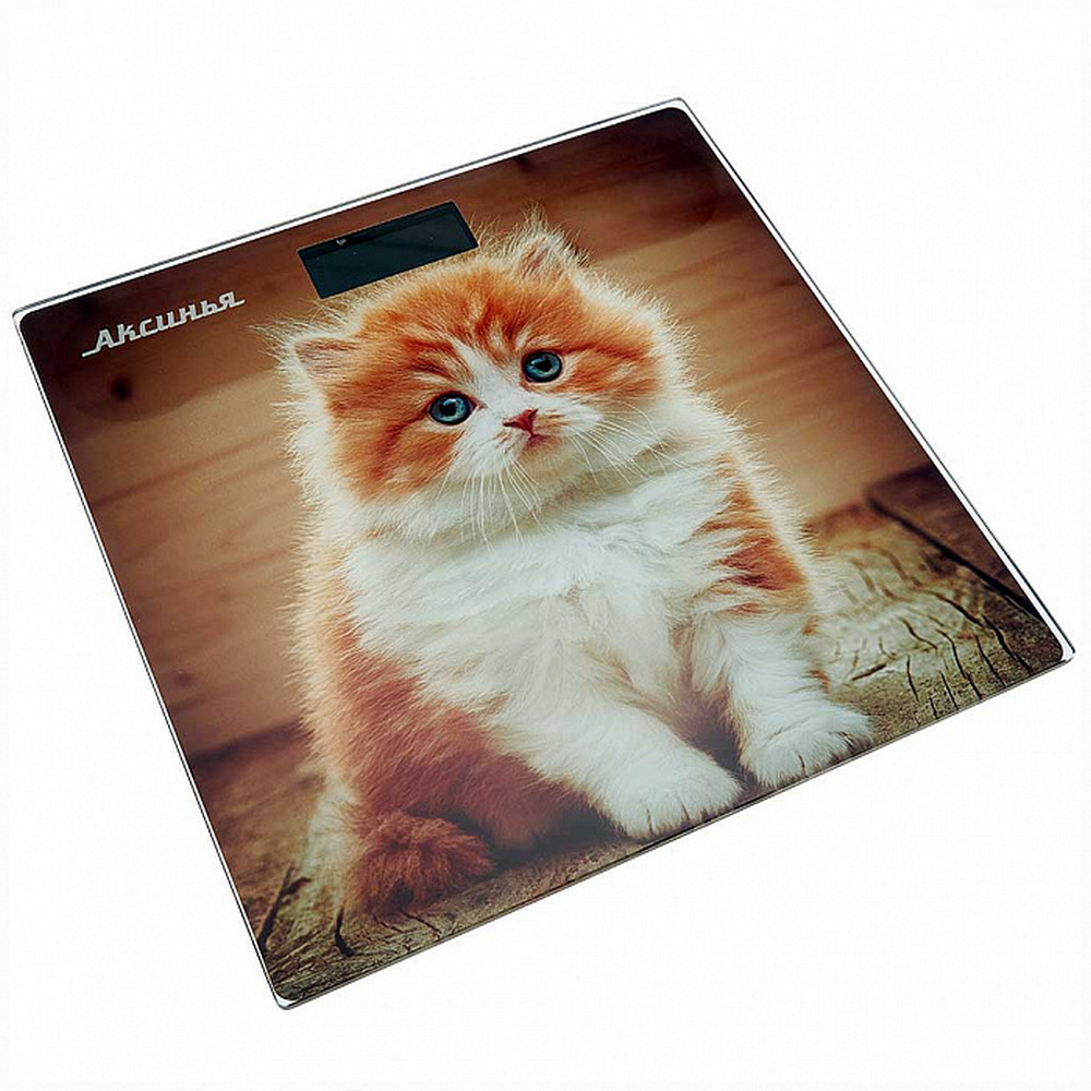 Весы напольные электронные Аксинья КС-6000 "Кот"