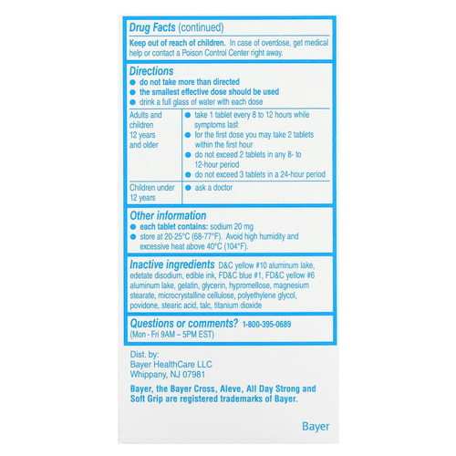 Aleve, Напроксен в таблетках, 220 мг, 40 капсул