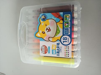 Фломастеры "Корги" в чемоданчике 18 цветов трехгранные смываемые