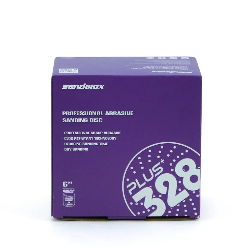 SANDWOX PLUS PURPLE диск на пленочной основе, керамика Ø150мм,  Р120, липучка, Multi holes