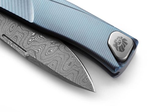 Складной нож Lion Steel "Thrill" L/TL D BL c клинком из стали Stainless Damascus (Chad Nichols, USA) рукоять титан