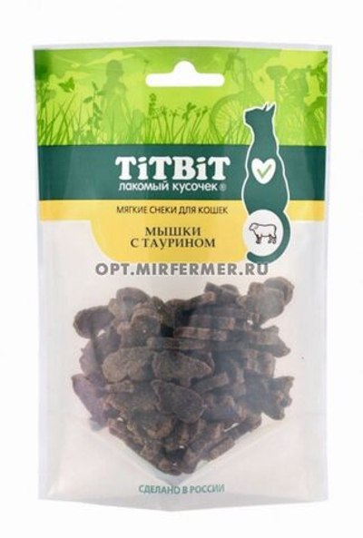 Комплект 2 шт. Лакомства для кошек Мышки с таурином снеки 50г Тит Бит 2/35