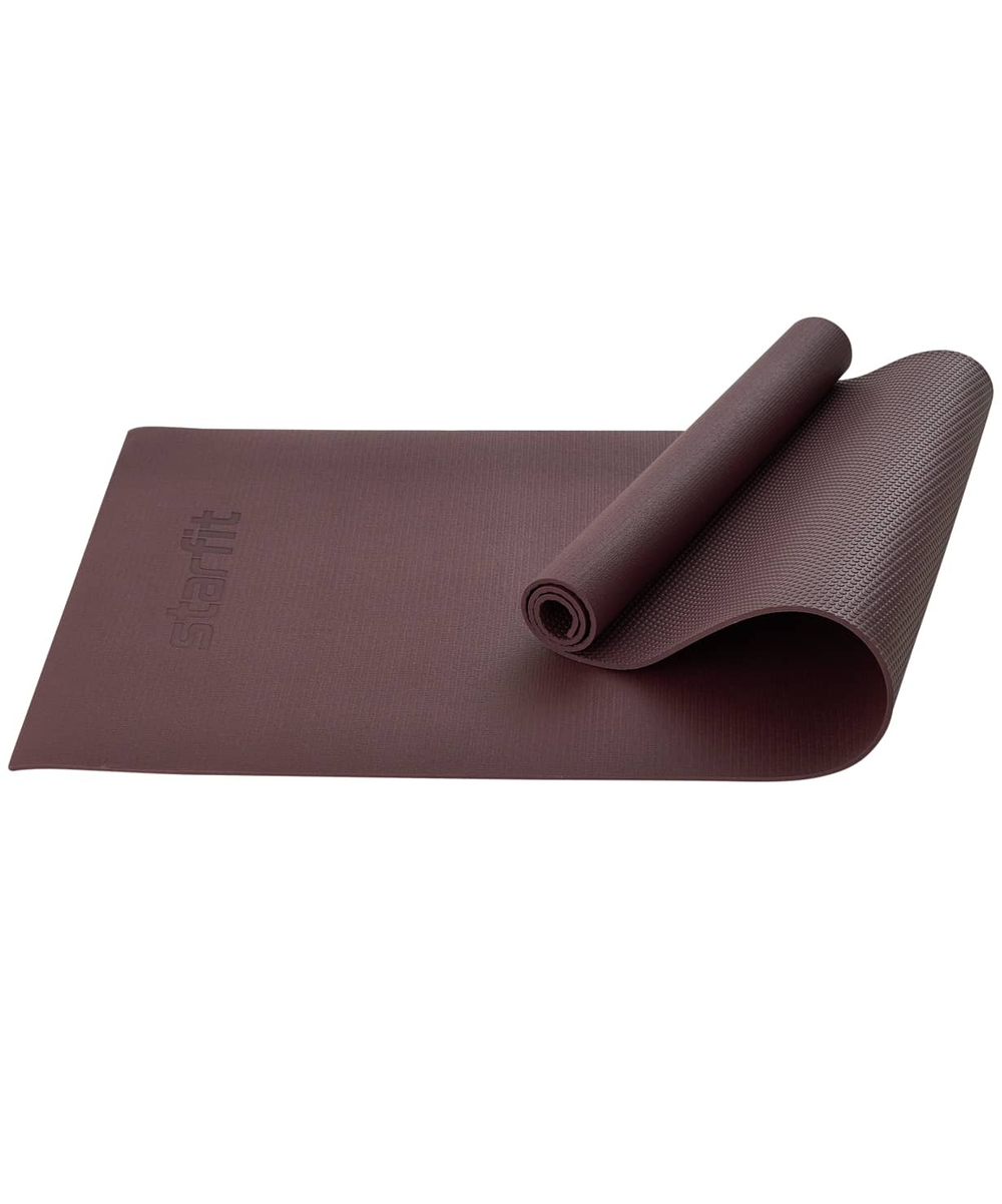Коврик для йоги и фитнеса высокой плотности FM-103, PVC HD, 183x61x0,6 см, горячий шоколад