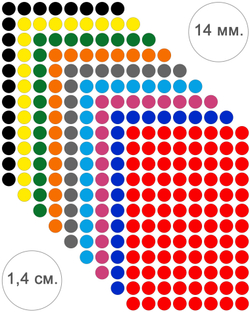 Виниловые наклейки для упаковки и маркировки Policomprint M3, 14 мм. 96 шт.