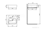 Раковина Santek Одри Soft 420х420 отверстие под смеситель 1WH501709