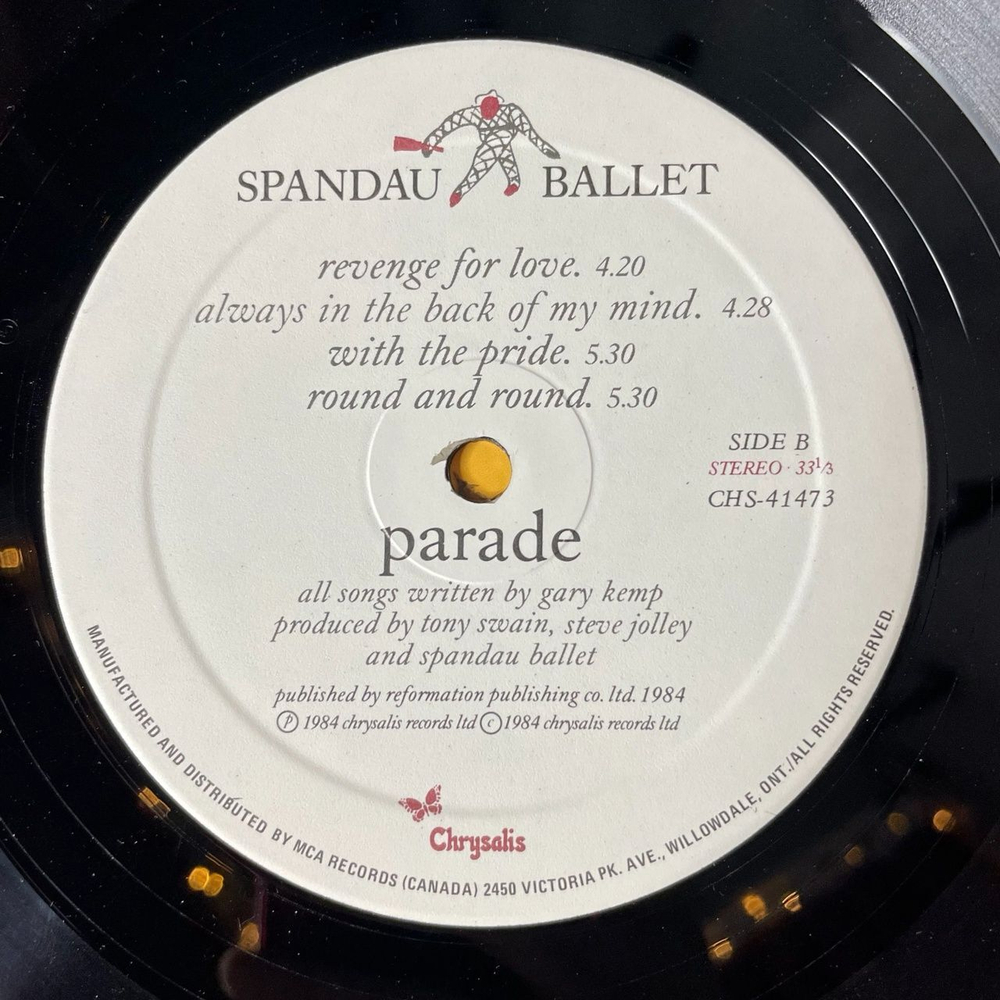 Винтажная виниловая пластинка LP Spandau Ballet Parade (Canada 1984)