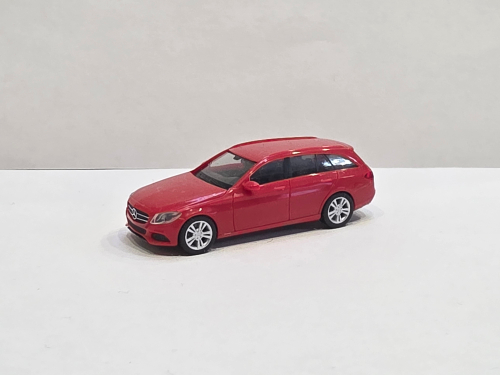 Машинка 1:87 Mercedes-Benz C-Class Estate, белый/краснный