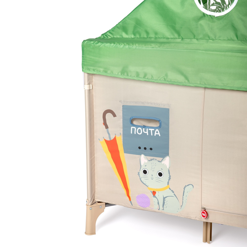 Манеж с лампой Happy Baby ALEX HOME, зеленый