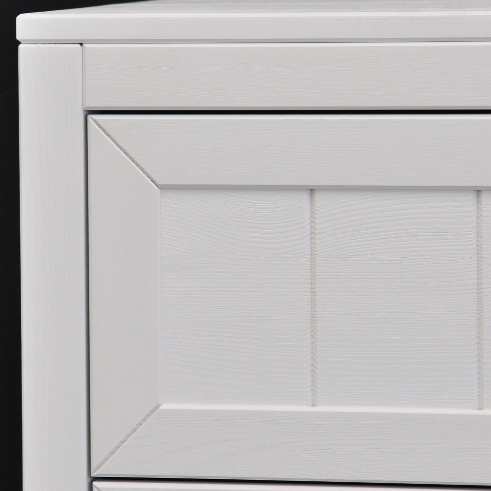 Комод белый деревянный Карлос с 3 ящиками из массива сосны