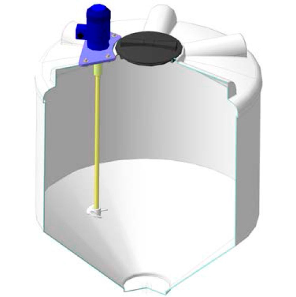 Емкость ФМ 1000 белый в обрешетке с пропеллерной мешалкой ЭкоПром ФМ/ЦКТ 1000 л. вертикальная (1265x1265x1880см;95кг;Белый) - арт.557276