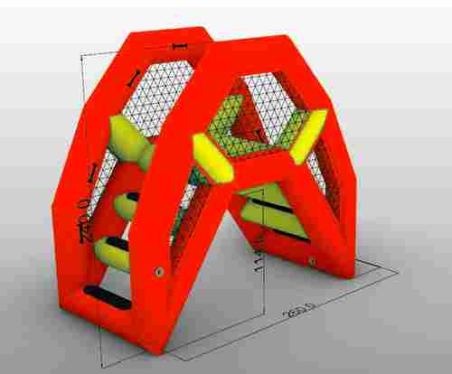 Надувная мини-лестница для бассейна из ПВХ, красный, 2,6*1,4*2,4 м