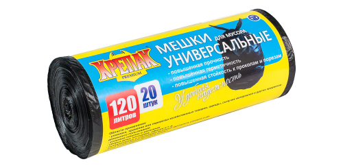 Мешки для мусора универсальные в рулоне Крепак 120 литров - 20 штук