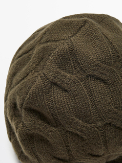 Massimo Dutti Плетеная балаклава, зеленый