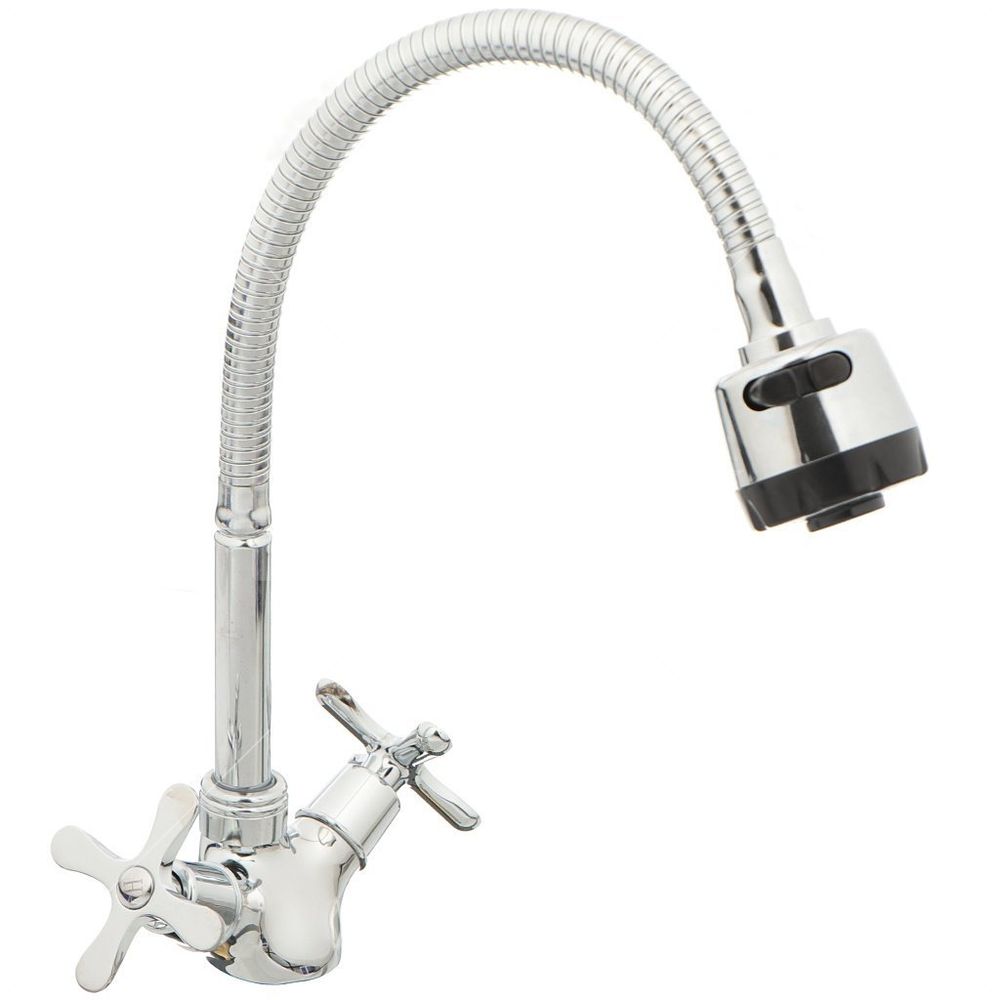 Смеситель кухня FRUD R-43601 елочка 1/2 м/к гиб.нос, 2 режима , на гайке