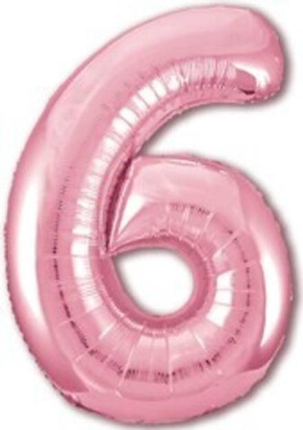 Р Цифра 6 Slim Розовый фламинго (40''/102 см)
